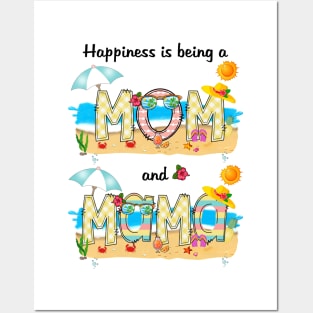 Happiness Is Being A Mom And Mama Summer Beach Happy Mother's Posters and Art